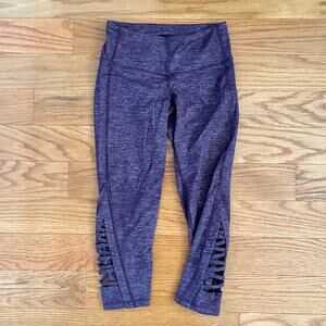 Athleta Quest Criss Cross Chaturanga Capri Legging Womens XXS Purple Mid Rise